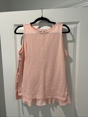 LOFT Pale Pink Sleeveless Tank with Side Buttons